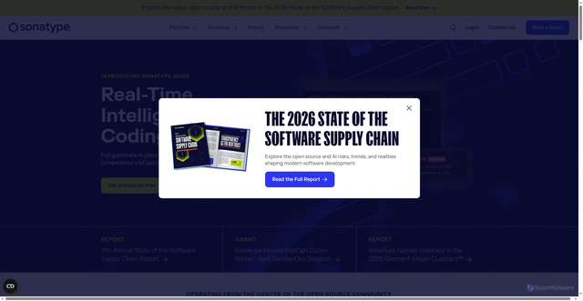 Security scan screenshot of https://sonatype.com