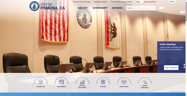 Security scan screenshot of https://www.pomonaca.gov/