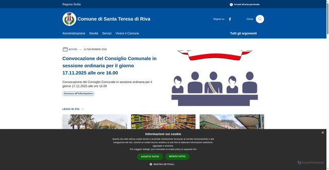 Security scan screenshot of https://www.comune.santateresadiriva.me.it/it