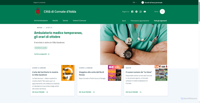 Security scan screenshot of https://comune.cornatedadda.mb.it/