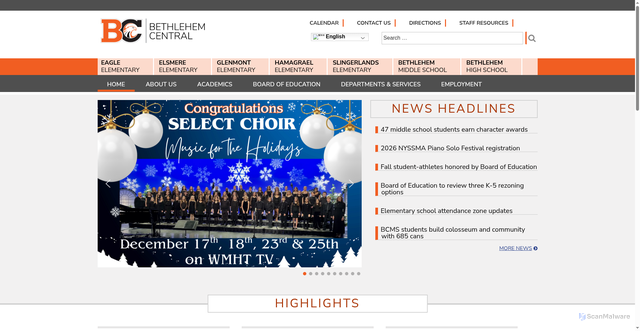Security scan screenshot of https://www.bethlehemschools.org/