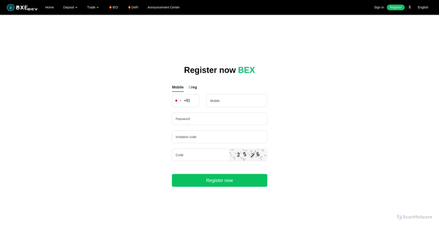 Security scan screenshot of http://adfdf99.cc/Login/register/Lang/en-us