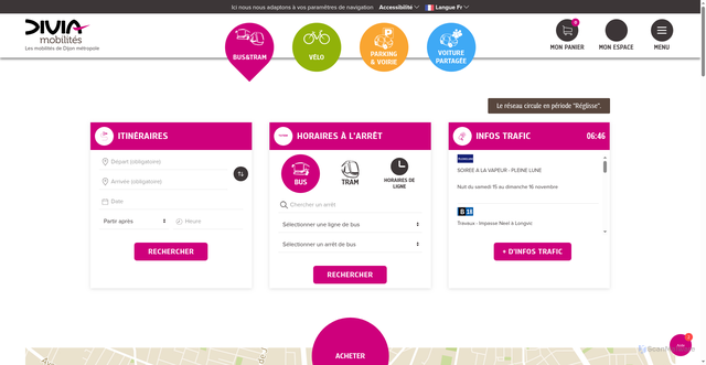 Security scan screenshot of https://www.divia.fr/bus-tram