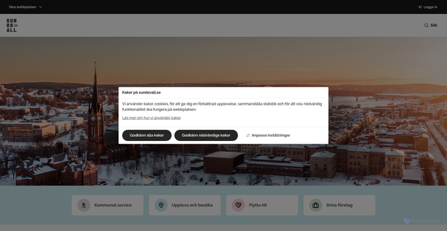 Security scan screenshot of https://sundsvall.se/