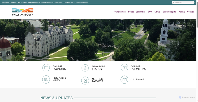 Security scan screenshot of https://williamstownma.gov/
