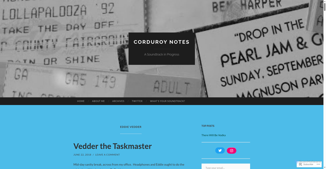 Security scan screenshot of https://corduroynotes.com/tag/eddie-vedder/