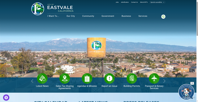 Security scan screenshot of https://www.eastvaleca.gov/