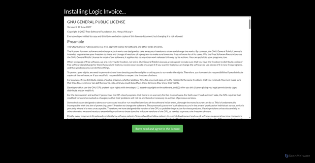 Security scan screenshot of https://invoice.aeronauticvigilantehosting.com/