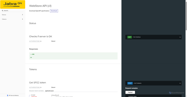 Security scan screenshot of https://webstoreapi.jabra.com