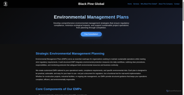 Security scan screenshot of https://bpgenv.pages.dev/environmental-management-plans.html