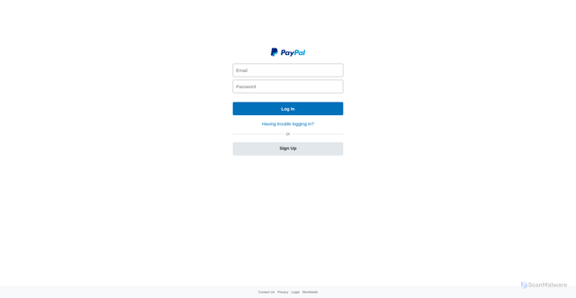 Security scan screenshot of http://paypal-login.netlify.app/