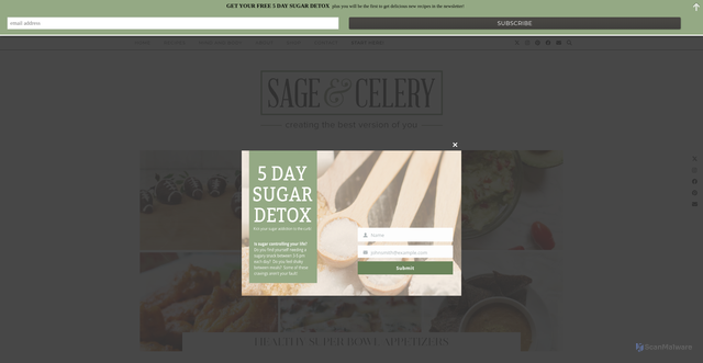 Security scan screenshot of https://sageandcelery.com