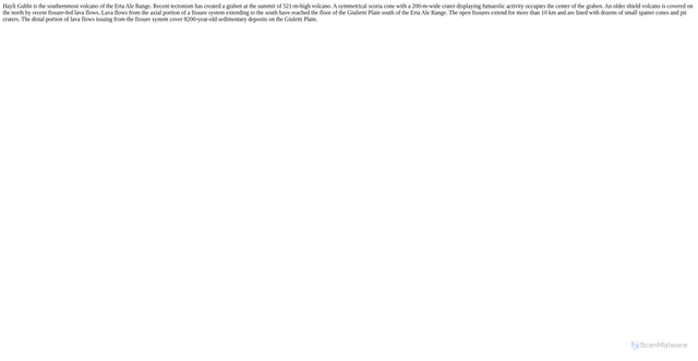 Security scan screenshot of https://ava.jpl.nasa.gov/volcano/0201-091/Description/description.html