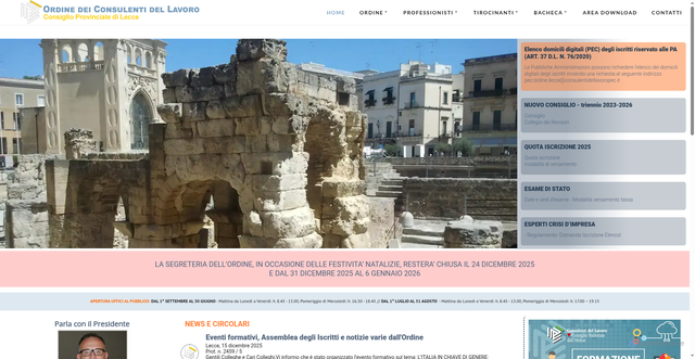 Security scan screenshot of https://www.consulentidellavorolecce.it/