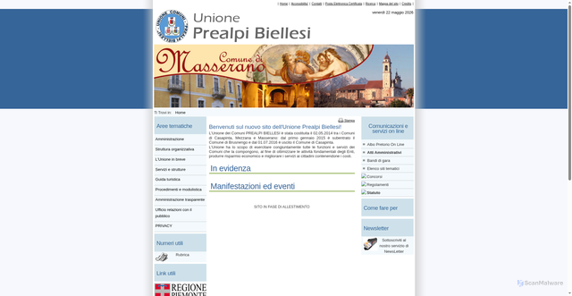 Security scan screenshot of https://www.unioneprealpibiellesi.it
