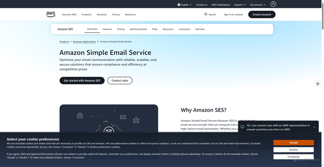 Security scan screenshot of https://us-east-2.amazonses.com