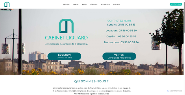 Security scan screenshot of https://cabinetliquard.com