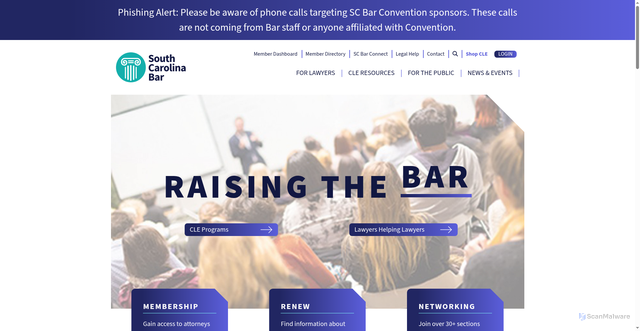 Security scan screenshot of https://www.scbar.org/