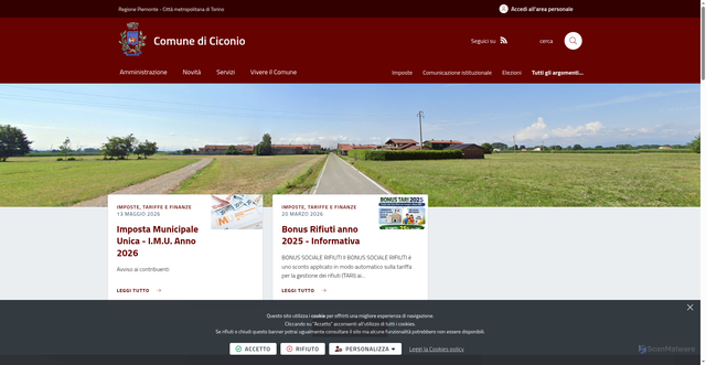 Security scan screenshot of https://www.comune.ciconio.to.it