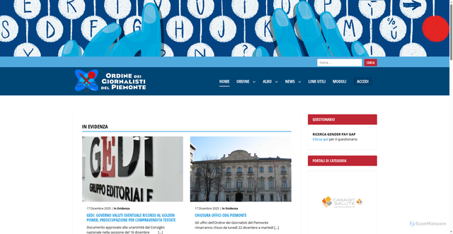 Security scan screenshot of https://www.odgpiemonte.it/