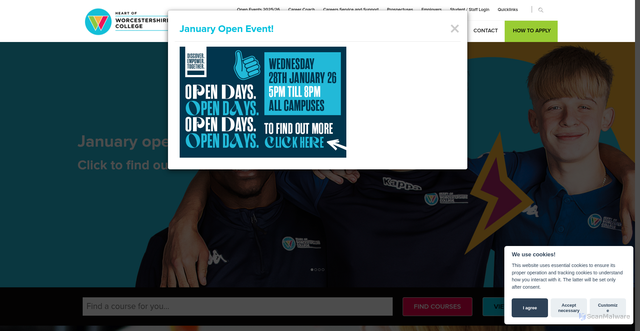 Security scan screenshot of https://www.howcollege.ac.uk/