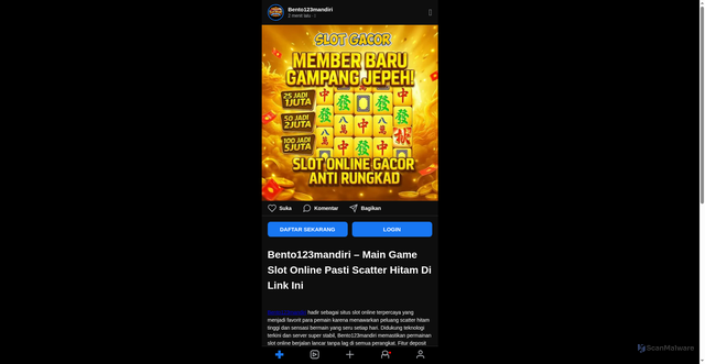 Security scan screenshot of http://bento123mandiri.online/