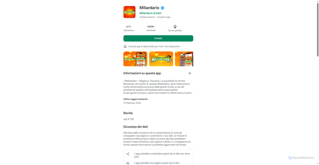 Security scan screenshot of http://miliard.shop/