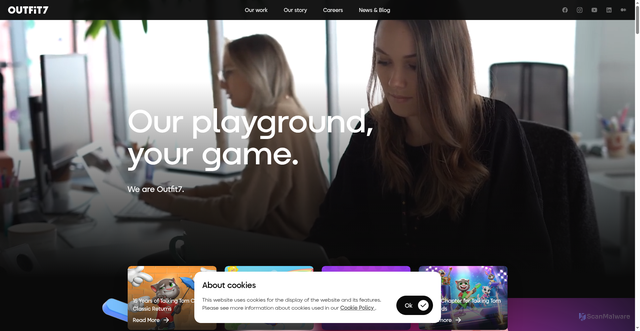 Security scan screenshot of https://cdn.outfit7.com/