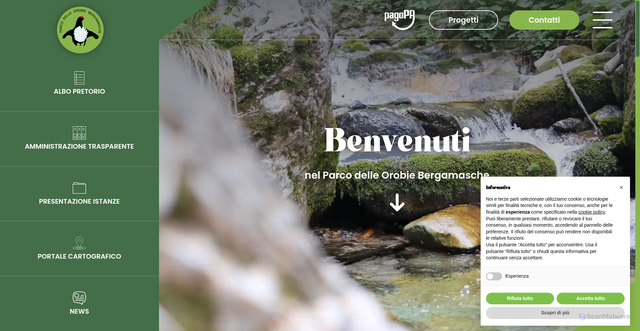 Security scan screenshot of https://www.parcorobie.it/