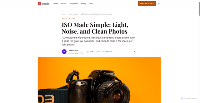 Security scan screenshot of https://horzib.pages.dev/iso-made-simple-light-noise-and-clean-photos/