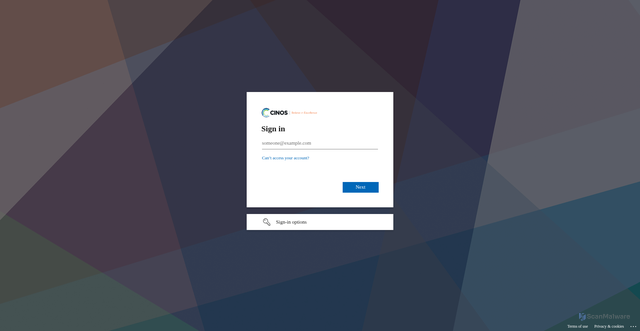 Security scan screenshot of https://cinos-my.sharepoint.com