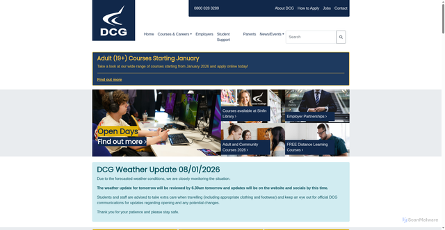 Security scan screenshot of https://www.derby-college.ac.uk/