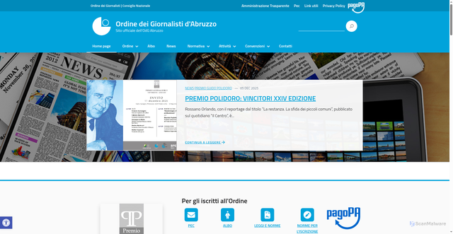Security scan screenshot of https://www.odg.abruzzo.it/