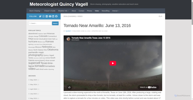 Security scan screenshot of https://www.quincyvagell.com/2016/06/22/tornado-near-amarillo/
