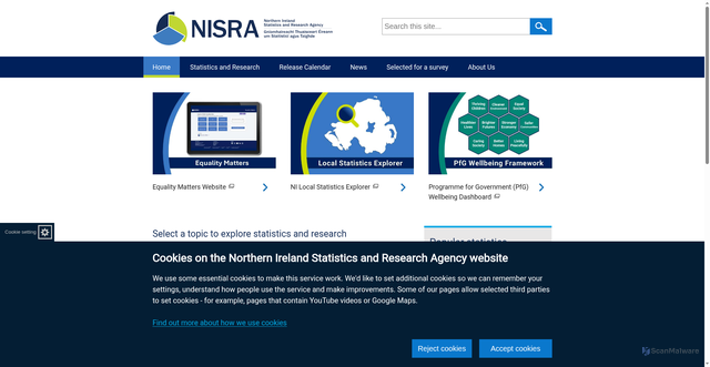 Security scan screenshot of http://www.nisra.gov.uk/