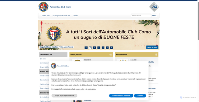 Security scan screenshot of https://como.aci.it/