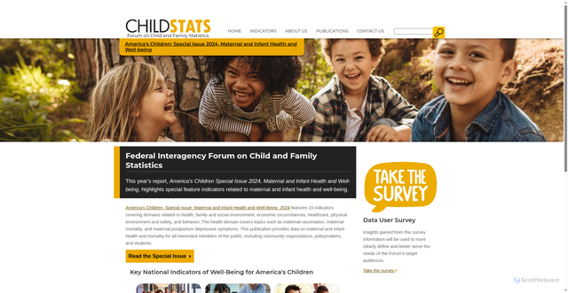 Security scan screenshot of https://www.childstats.gov/
