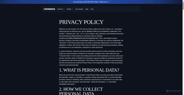 Security scan screenshot of https://inference-bsd.pages.dev/privacy-policy.html