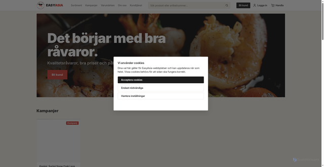 Security scan screenshot of https://easyasia.se