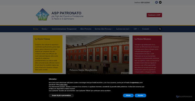 Security scan screenshot of https://aspminori.it/