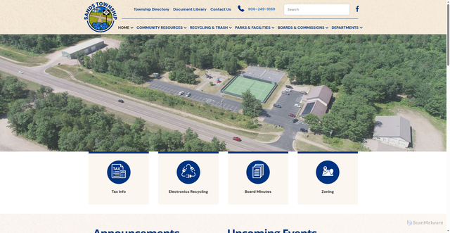 Security scan screenshot of https://www.sandstownshipmi.gov/