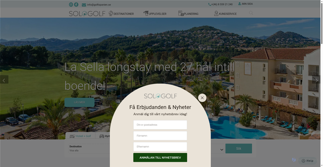 Security scan screenshot of https://golfispanien.se