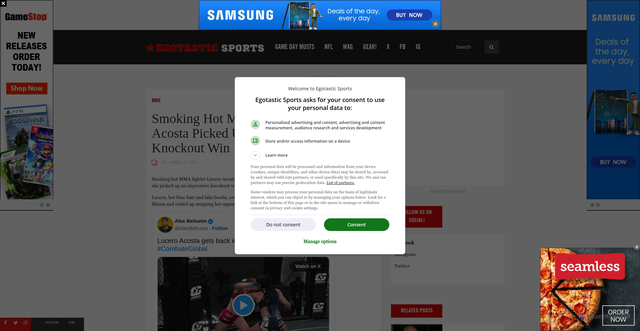 Security scan screenshot of https://www.egotasticsports.com/smoking-hot-mma-fighter-lucero-acosta-picked-up-an-impressive-knockout-win/