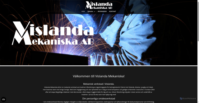 Security scan screenshot of https://vislandamekaniska.se