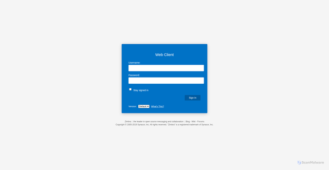 Security scan screenshot of https://zimbrawebmailclientsignin.netlify.app/