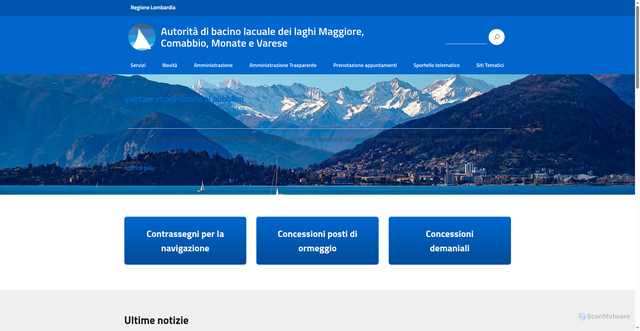 Security scan screenshot of https://www.autoritadibacino.va.it