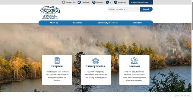 Security scan screenshot of https://www.yavapaiready.gov//