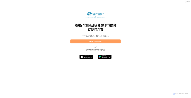Security scan screenshot of https://egwwritings.org