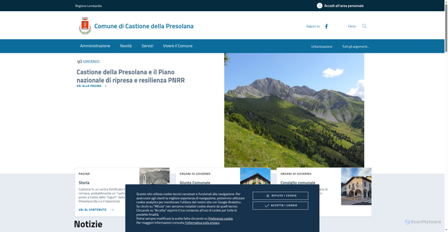 Security scan screenshot of https://www.comune.castione.bg.it/