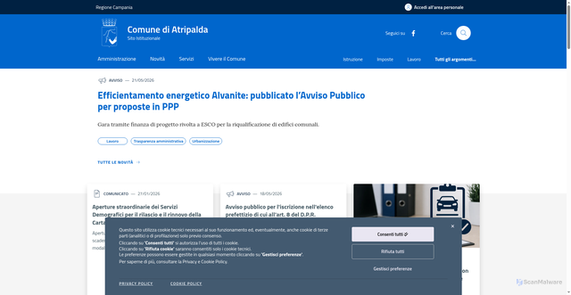 Security scan screenshot of https://www.comune.atripalda.av.it